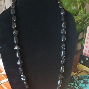 Elegant Black Beaded Necklace